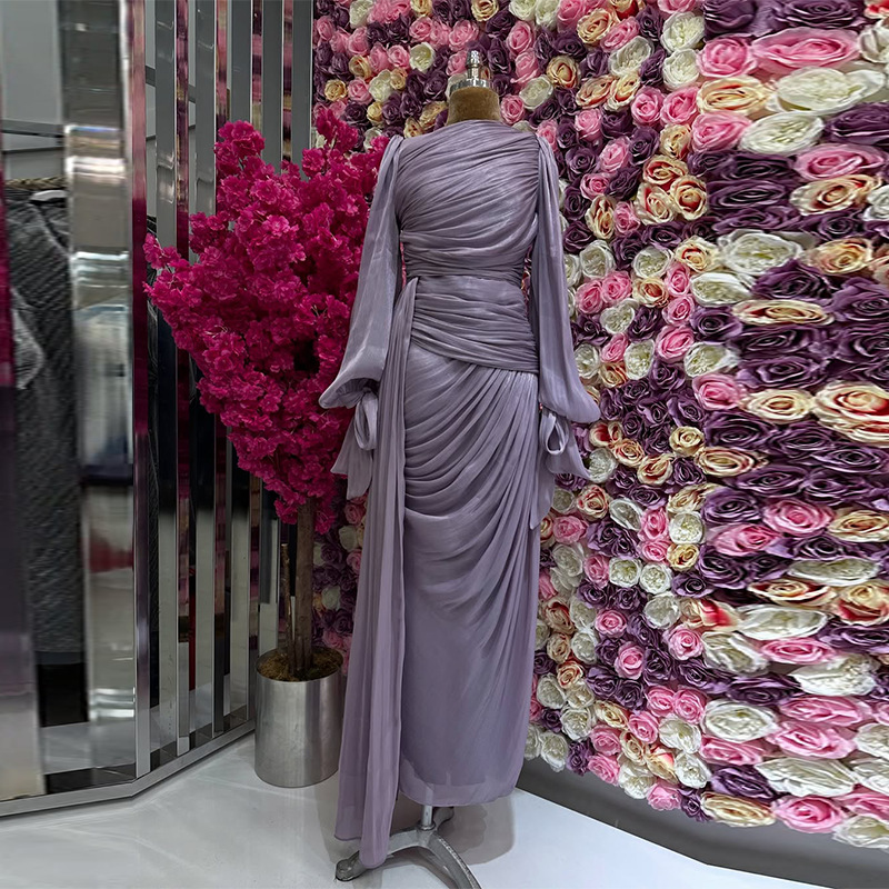 Vêtements islamiques, mode modeste, kaftan, robe en organza de luxe, robe modeste brillante pour femmes, robe de soirée élégante avec volants