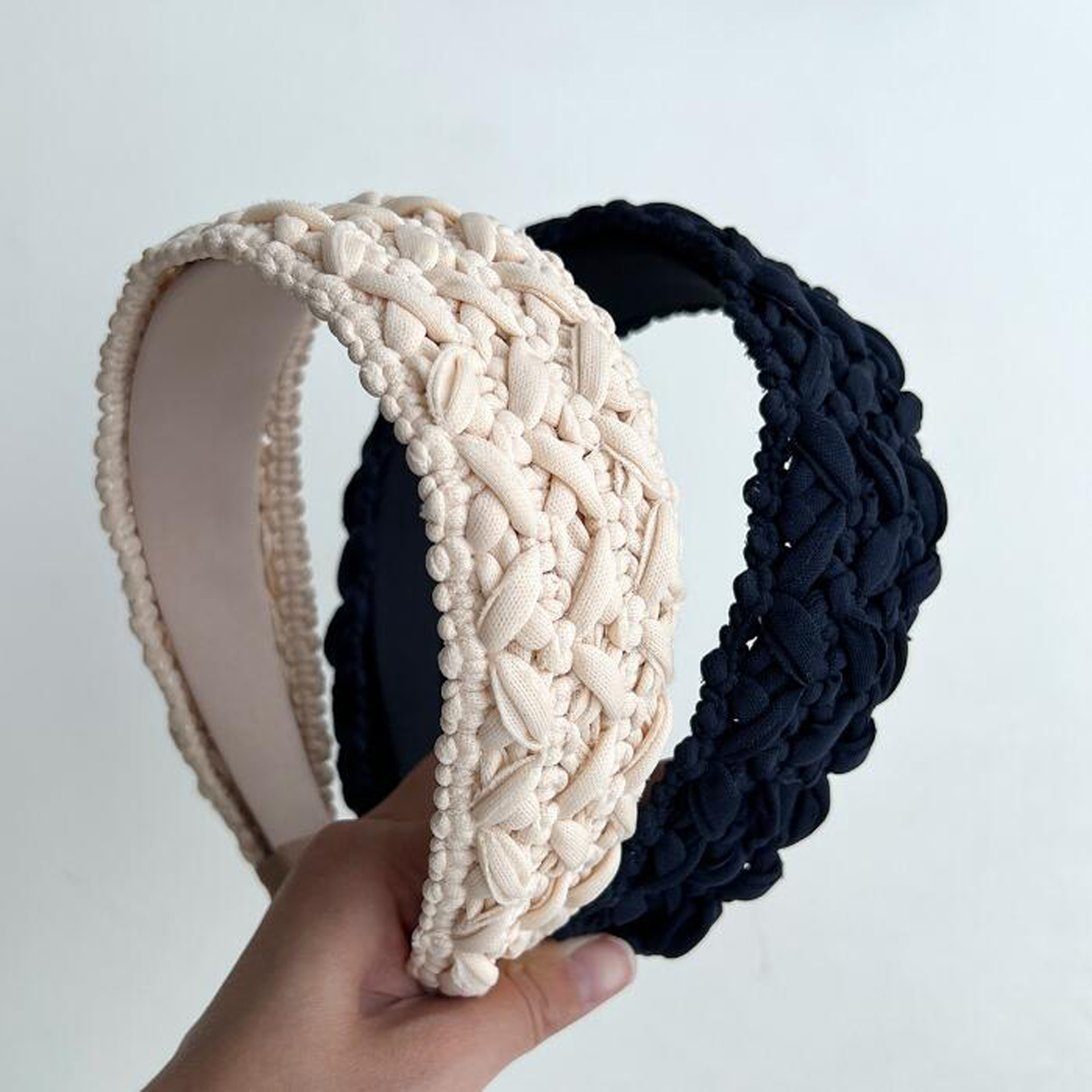 Turban Tressé sur le Côté Large pour Femme, Bandeau de Cheveux Fait à la Main, Accessoires de Cheveux, Document Solide, Vêtements de Sauna, Nouvelle Mode