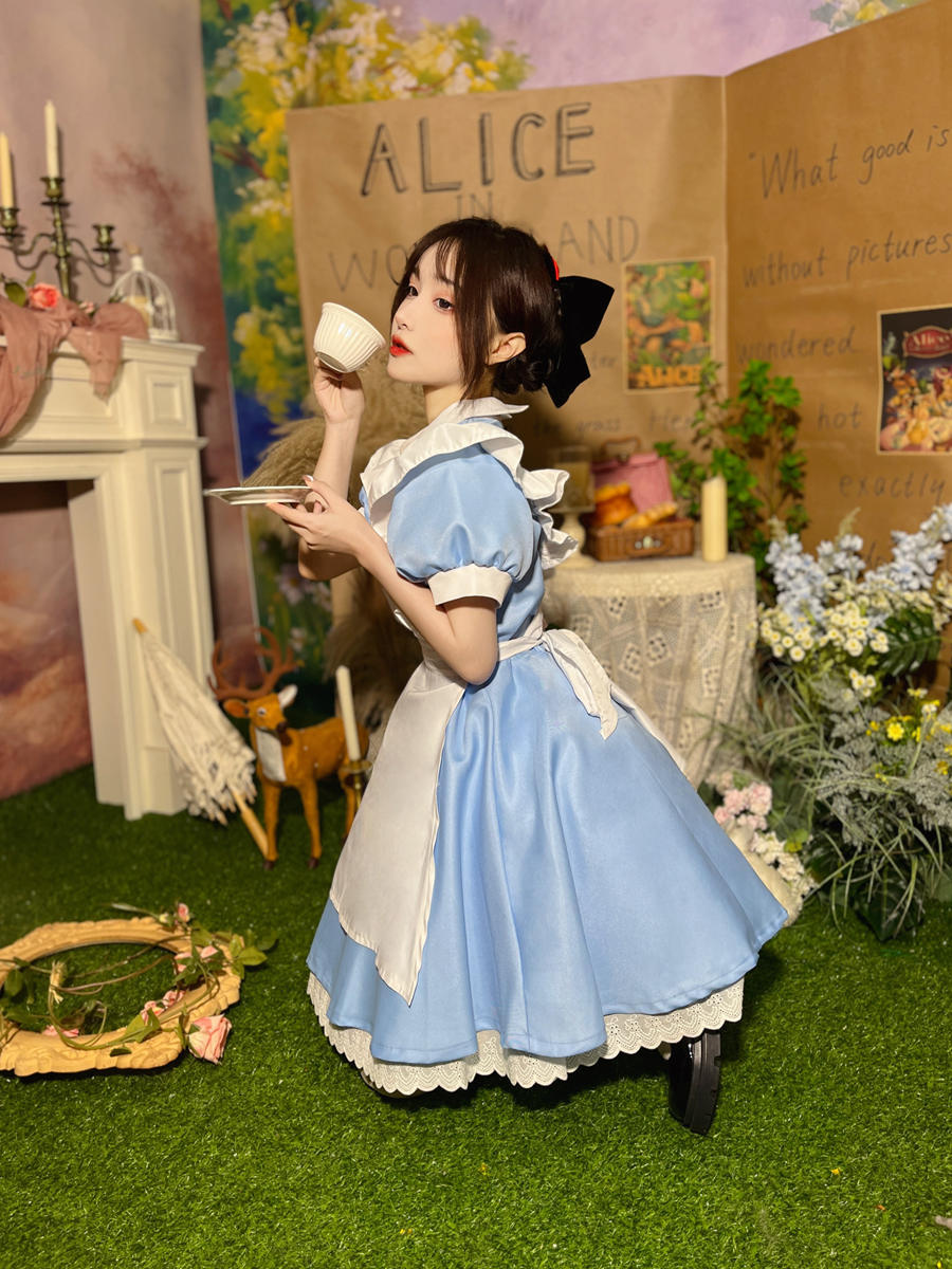 Robe Lolita pour femme, tablier de demoiselle d'honneur, jupe de carnaval, costumes de cosplay, tenue de carnaval d'Halloween, vêtements de mascarade