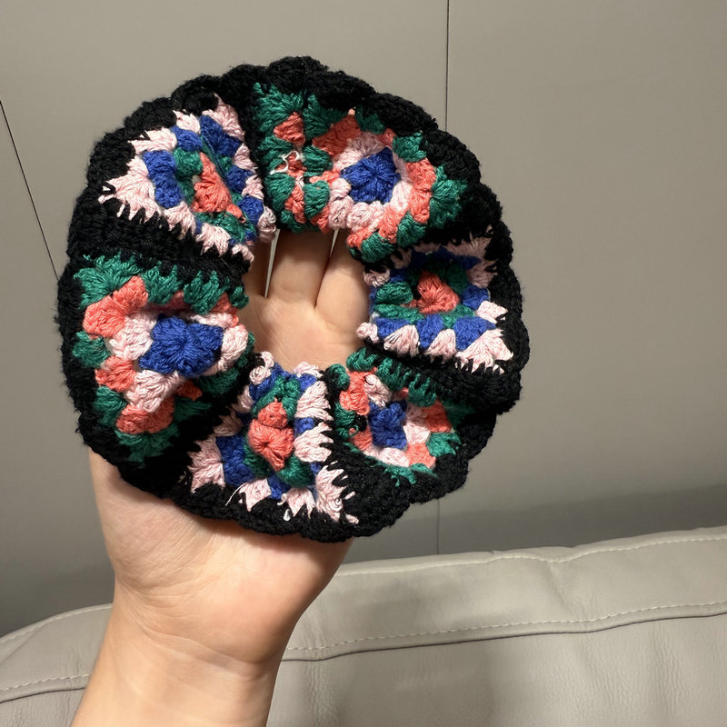 Chouchous en tricot pour femmes, style bohème, élastiques à cheveux au crochet, accessoires de coiffure faits à la main pour l'été et les vacances à la plage