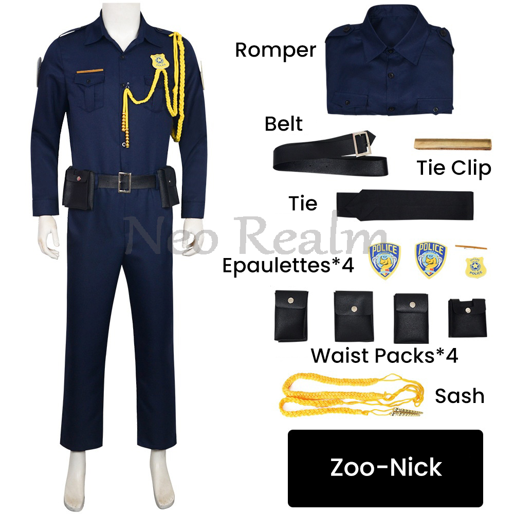 Costume de cosplay de renard anime pour adultes, tenue de police de dessin animé, pour Noël, Halloween, carnaval, Pâques, pour hommes et femmes