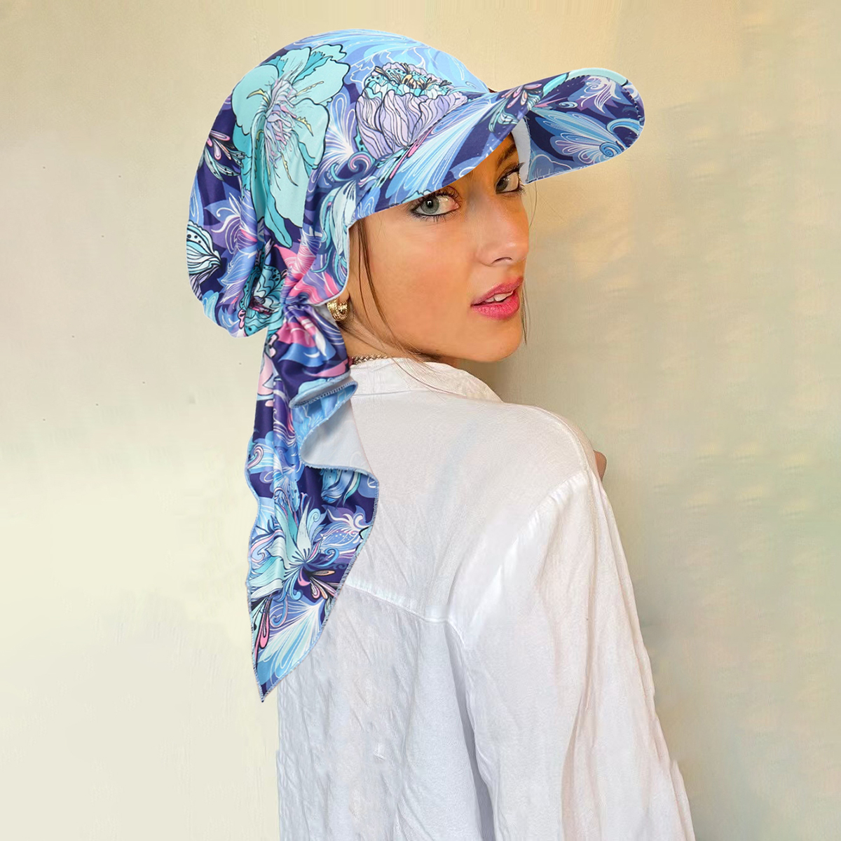 Nouveau musulman imprimé fleuri Hijab Turban chapeau pour femmes visière casquette de Baseball chapeaux de soleil foulard écharpe bord Femme foulards Bandanas