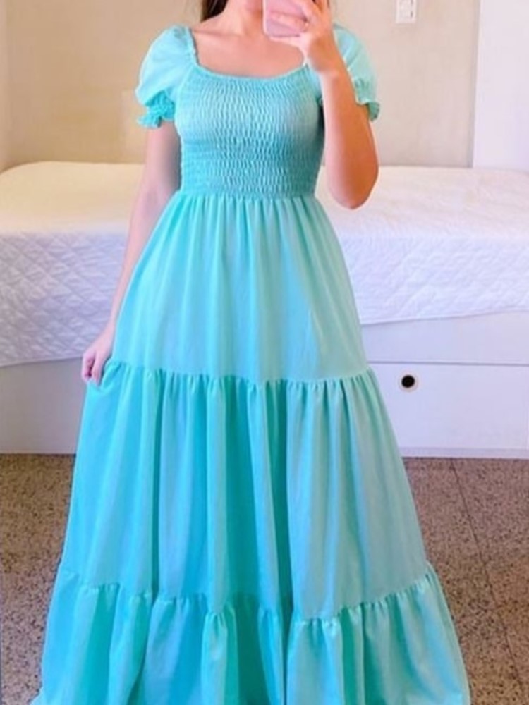 Robe longue à fleurs style bohème pour femmes, vêtements pour femmes européennes et américaines, épaules dénudées, parfumée, couleur unie, nouvelle collection printemps été