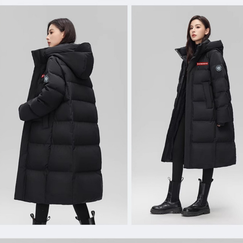 Veste longue rembourrée à capuche pour femmes, manteau froid, parkas super chaudes, vêtements d'hiver, mode coréenne, vente en gros, pas cher