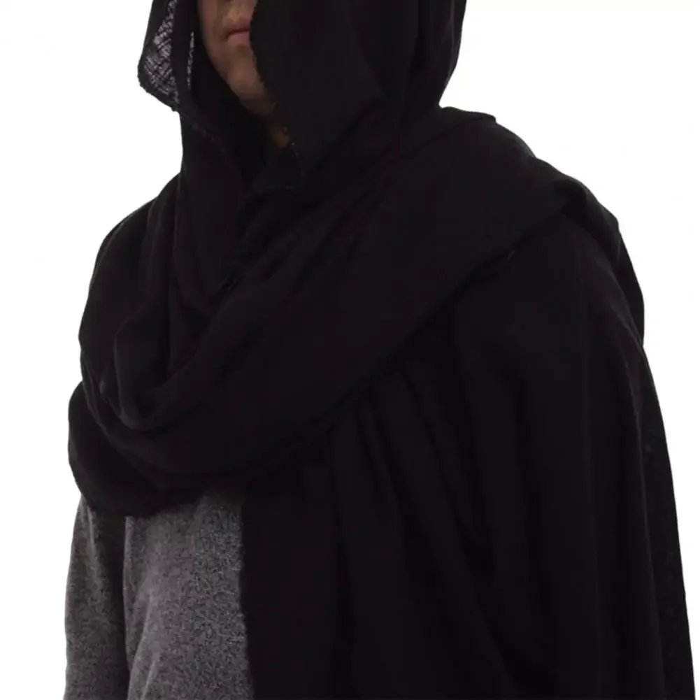 Écharpe Vintage en tissu doux pour hommes, confortable, respirant, couleur unie, garde au chaud, cape à capuche, Costume médiéval pour Banquet, printemps