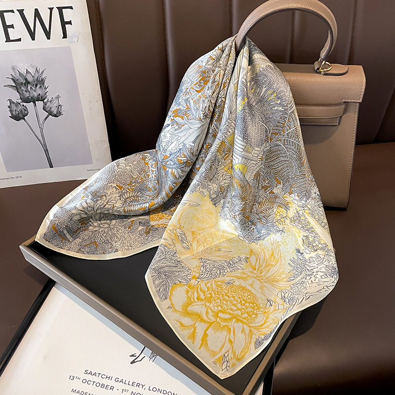 Écharpe carrée pour femmes, foulard de la présidence, châle de plage d'été, bandana, hijab, pashmina, mode 100%
