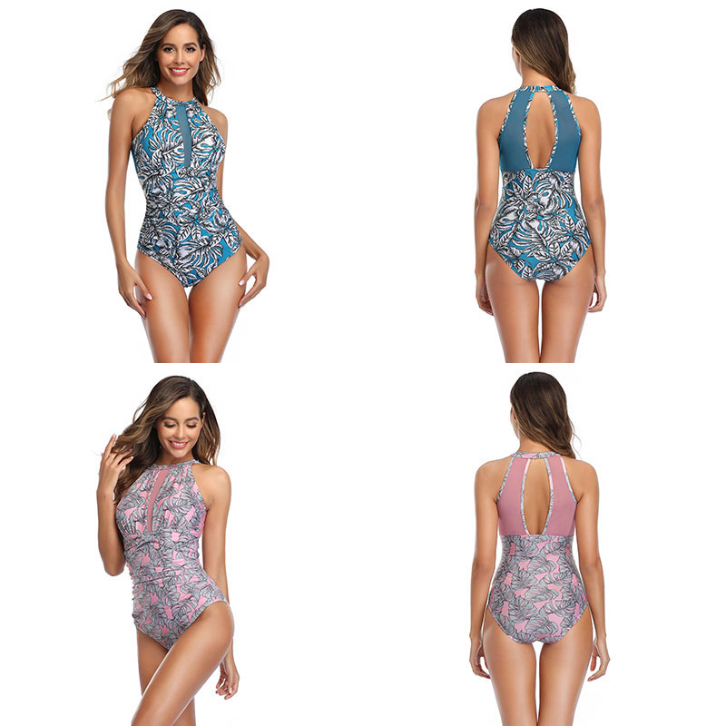 Maillot de bain en dentelle et maille plissée pour femmes, grande taille, style conservateur, européen et américain, une pièce, style explosion, grande taille
