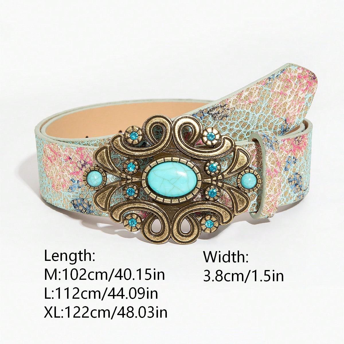 Ceinture florale bohème vintage pour femmes, ceinture décorative pour jupe en jean de style occidental, adaptée aux sorties décontractées, 1 pièce