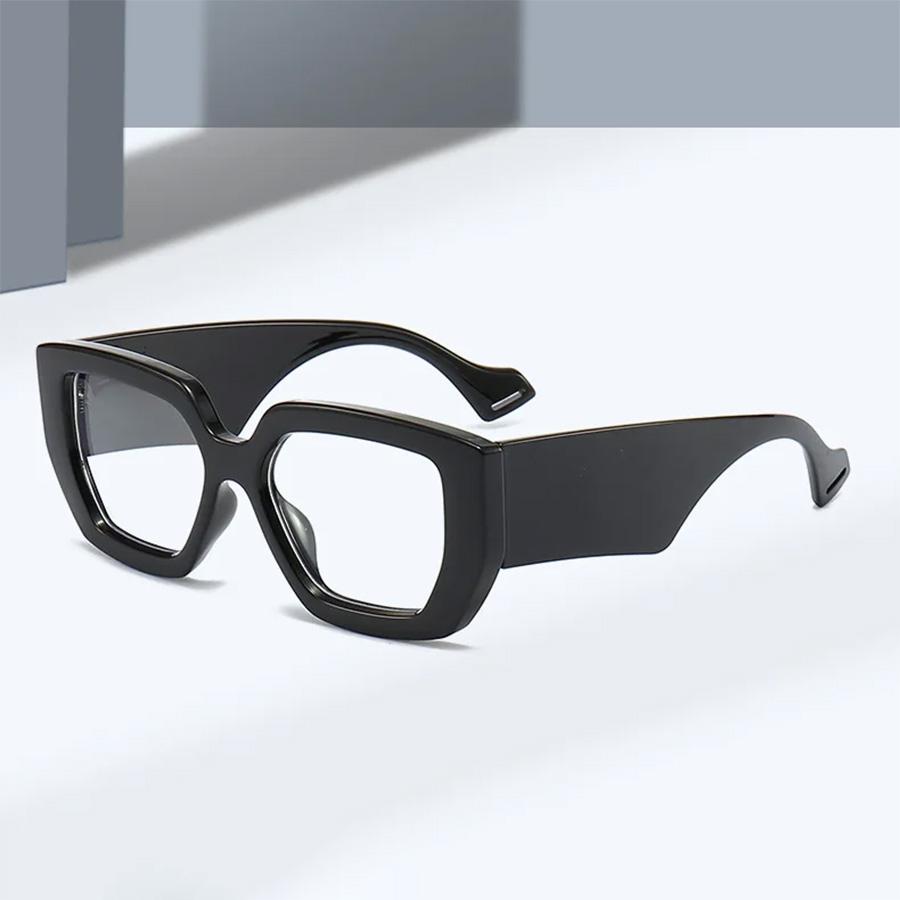 Lunettes de soleil carrées noires à grande monture pour femmes, verres transparents, lunettes décoratives pour vacances quotidiennes