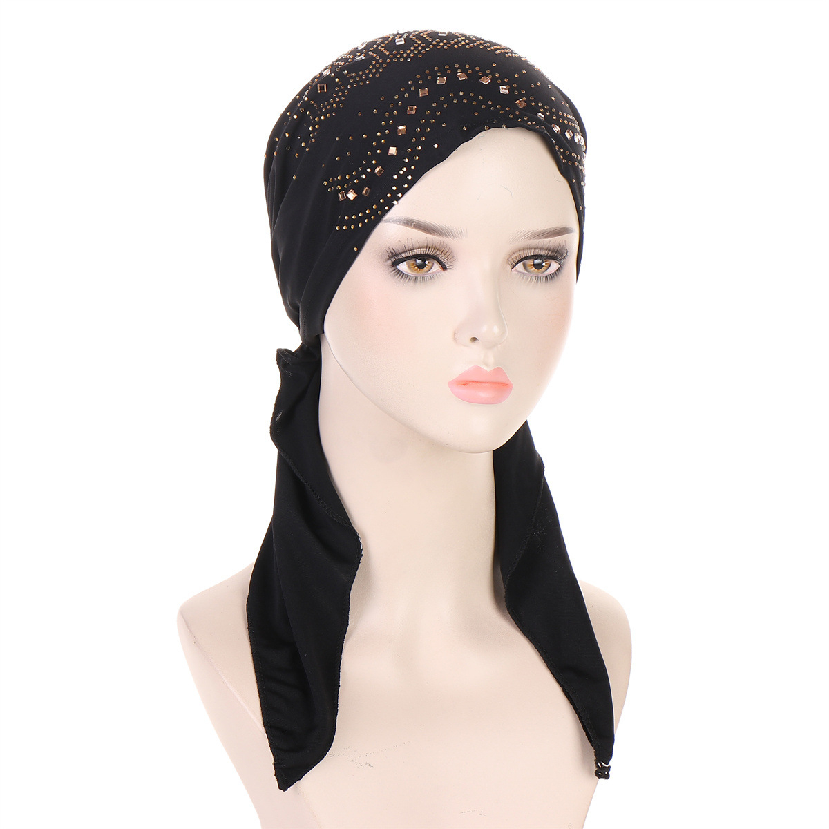 Nouveau Hijab Diamant 2026 pour Femme, Turban Uni pour Dames Musulmanes, Bonnet Doux et Élastique à Longue Queue, Foulard de Tête, Chapeaux Indiens