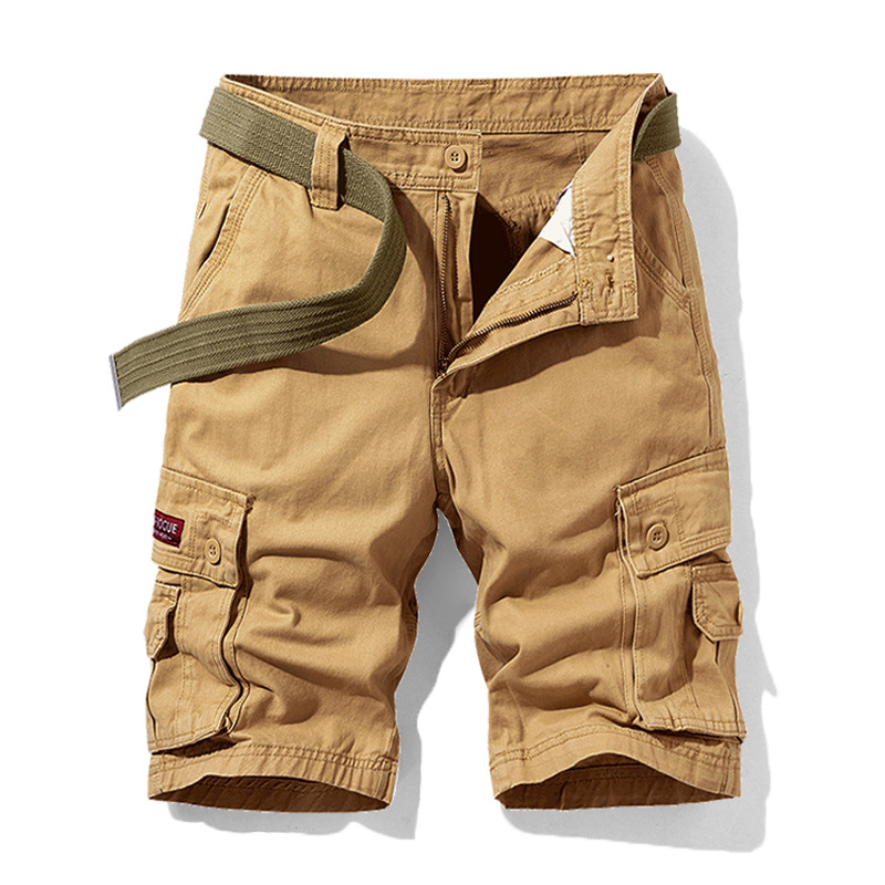 Shorts cargo multi-poches 100 % coton pour homme, coupe ample, longueur genou, pour le travail, les activités de plein air, tactiques, respirants, pour la randonnée quotidienne