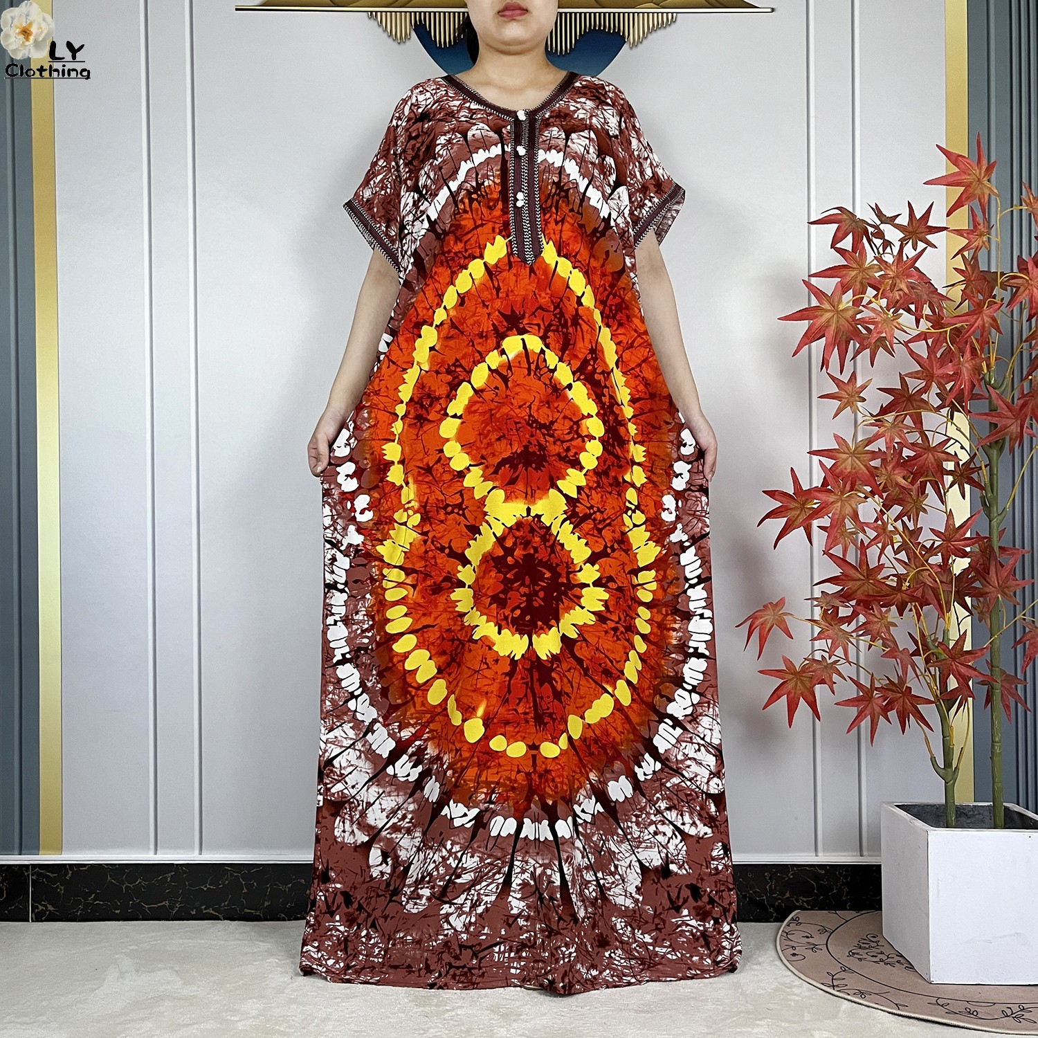 Nouvelle Robe Abaya Musulmane de Dubaï 2026 pour Femme, en Coton, Tendance, pour Fête, Maxi, Manches Courtes, Vêtement Africain d'Été