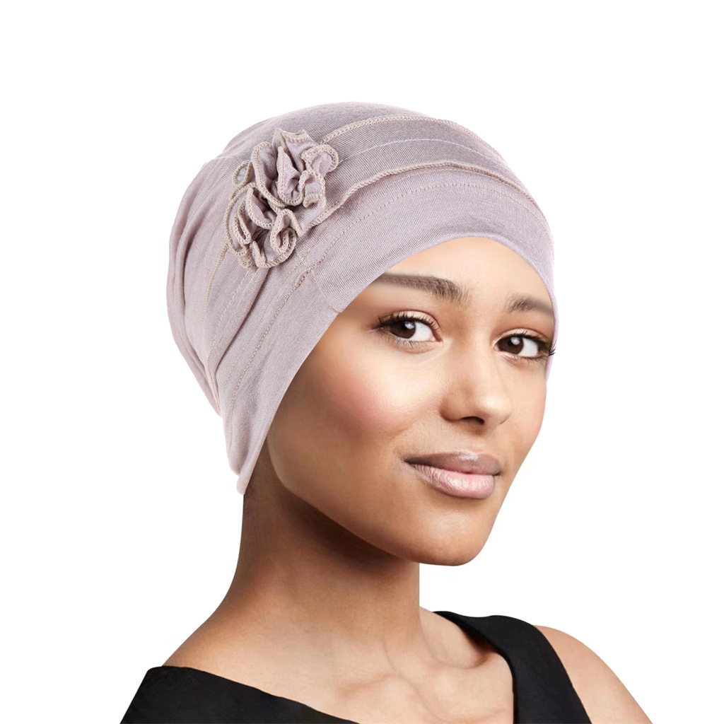 Turban à fleurs pour femmes musulmanes, foulard de tête, hijab islamique, couverture ronde