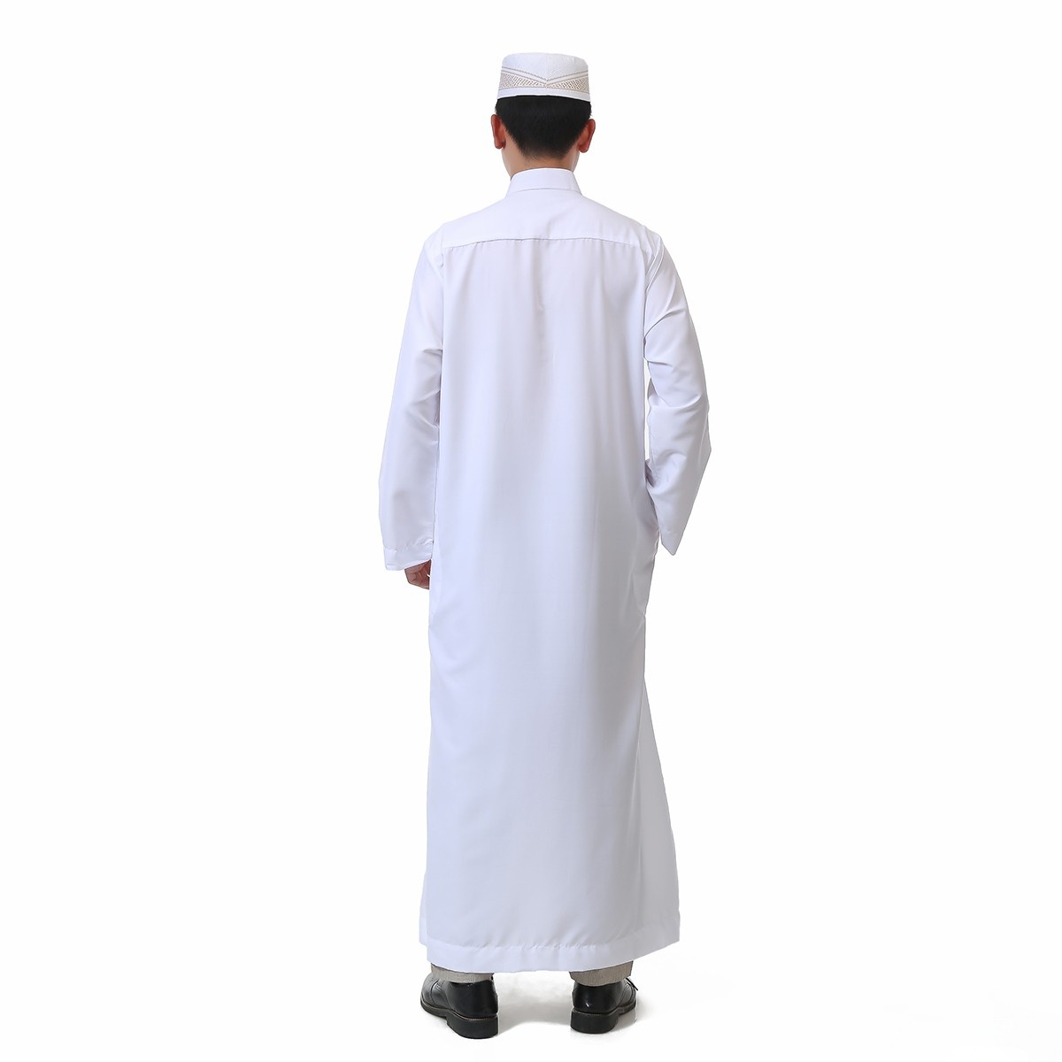 Robe arabe saoudienne à manches longues et col montant pour hommes, Robe musulmane du Ramadan, vêtements islamiques du moyen-orient
