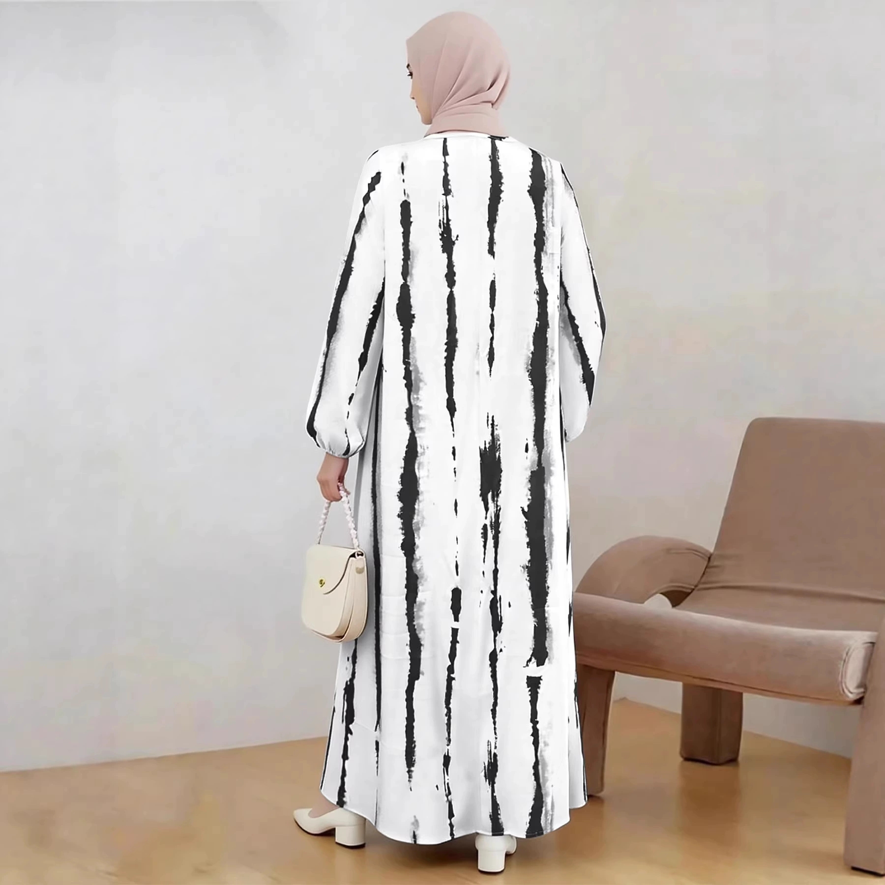 Abayas en coton pour femmes musulmanes, robe ample Dashiki à manches chauve-souris, robe femme