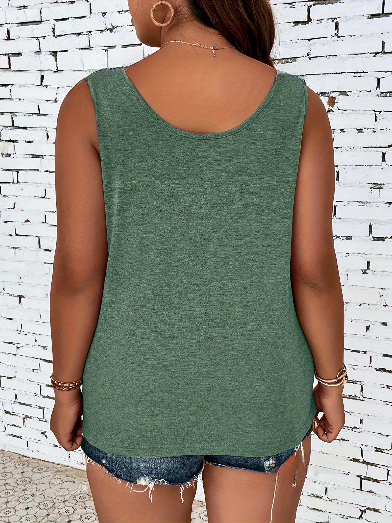 Camisole d'été élégante pour femme, couleur unie, mode décontractée, bouton, precious Y-Female Curve Clothing, grande taille