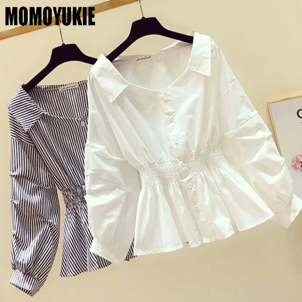 Chemise élégante pour femmes, chemises et chemisiers sexy, Blusas, chemises décontractées, hauts pour femmes, chemisier blanc à manches longues bouffantes, été 2023