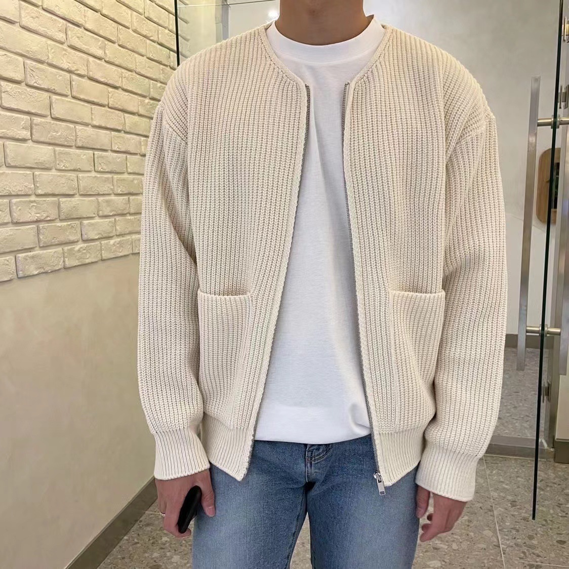 Cardigan en tricot pour hommes, vêtements de Style coréen, coupe-vent, mode automne hiver, pull décontracté, ample, surdimensionné, Streetwear