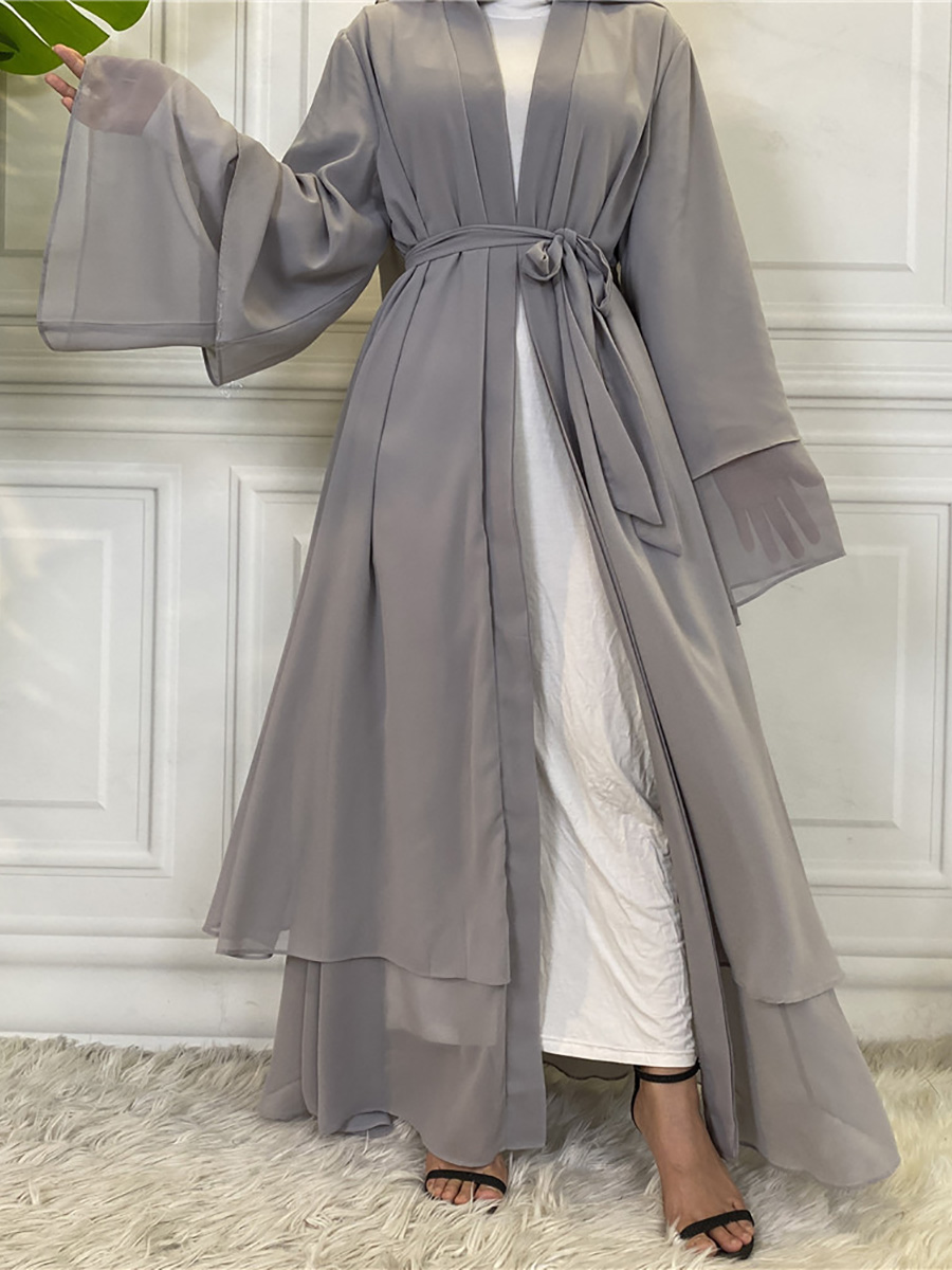 Chaomeng – Robe de Ramadan en mousseline de soie, Abaya, dubaï, turquie, Kaftan musulman pour femmes, Kimono modeste, Caftan Marocain, vêtements islamiques