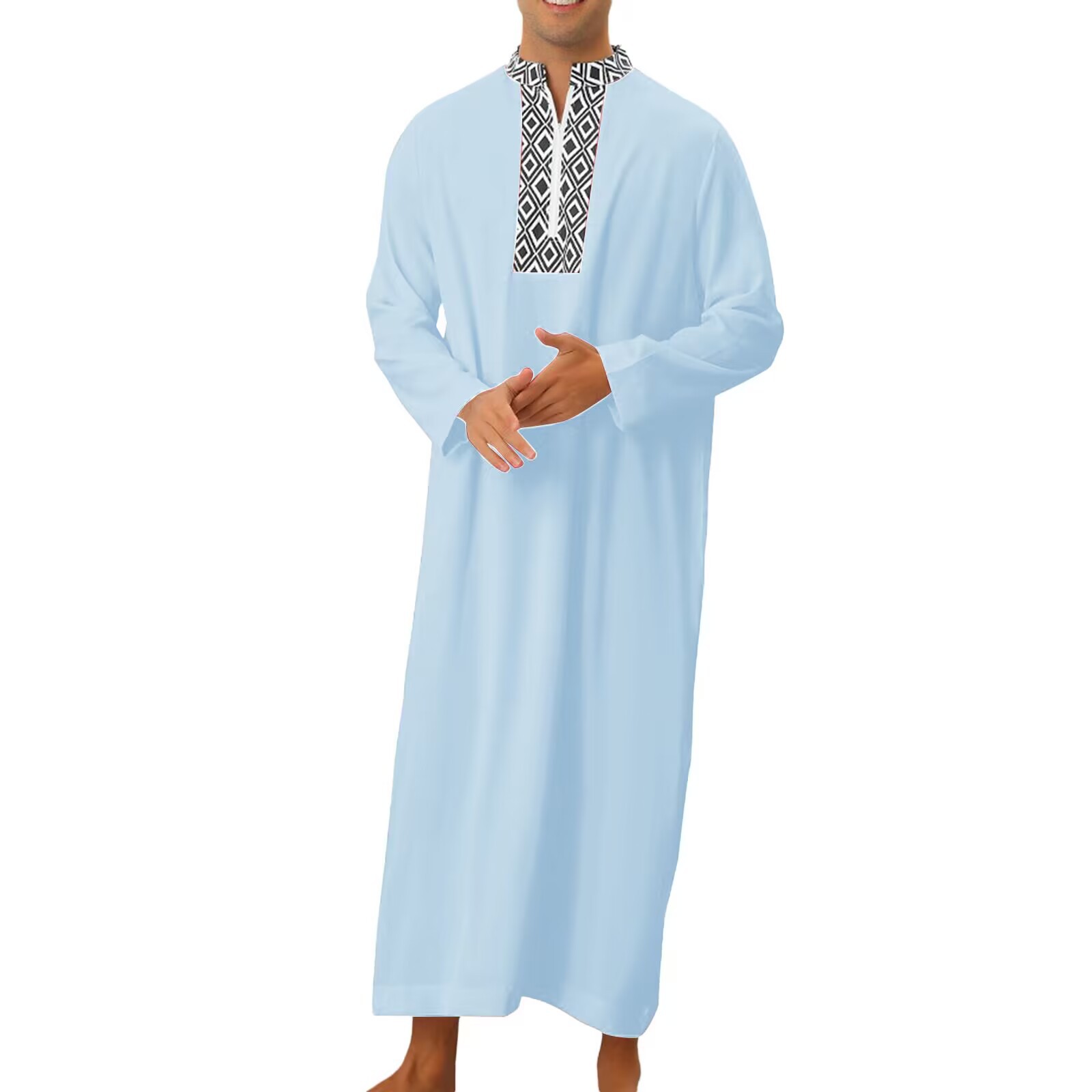 Hommes Eid longue Robe Jubba Thobe Abaya Dishdasha saoudien musulman Islam Caftan Abayas fermeture éclair dubaï caftan prière Ramadan maroc