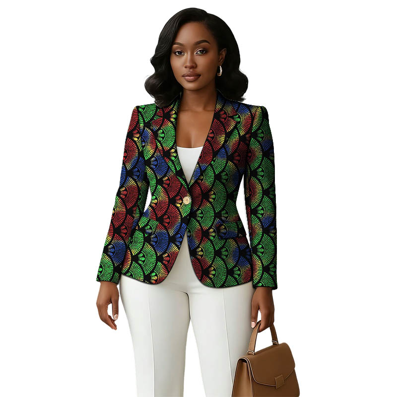 Blazer imprimé coloré pour femmes, Design Original, Couture africaine, vestes de costume, manteau fin élégant