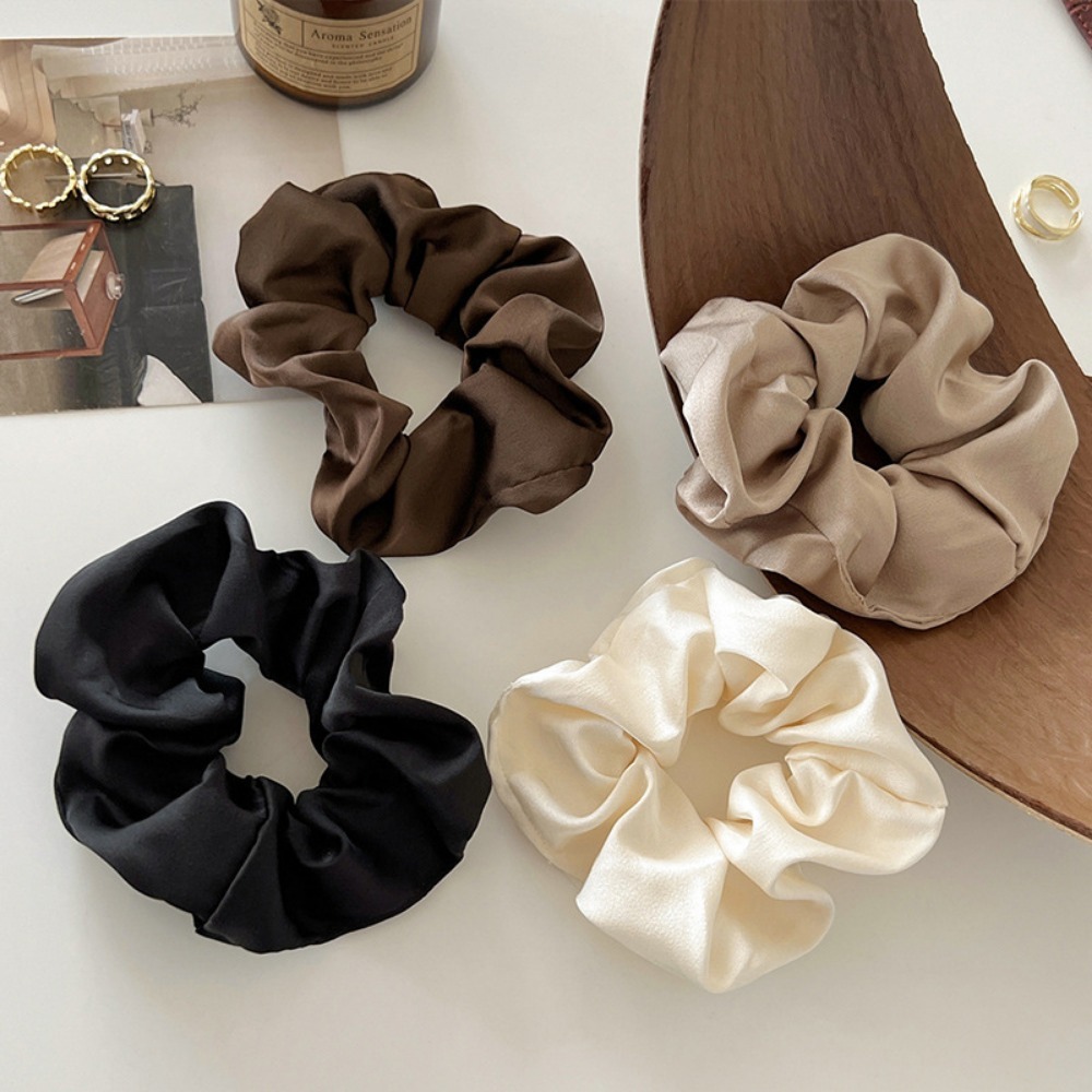 Chouchous de luxe en Satin, 5 pièces, tons de soie douce, comme des attaches pour cheveux, parfaits et élégants, Styles quotidiens, Look minimaliste, accessoires pour cheveux chics