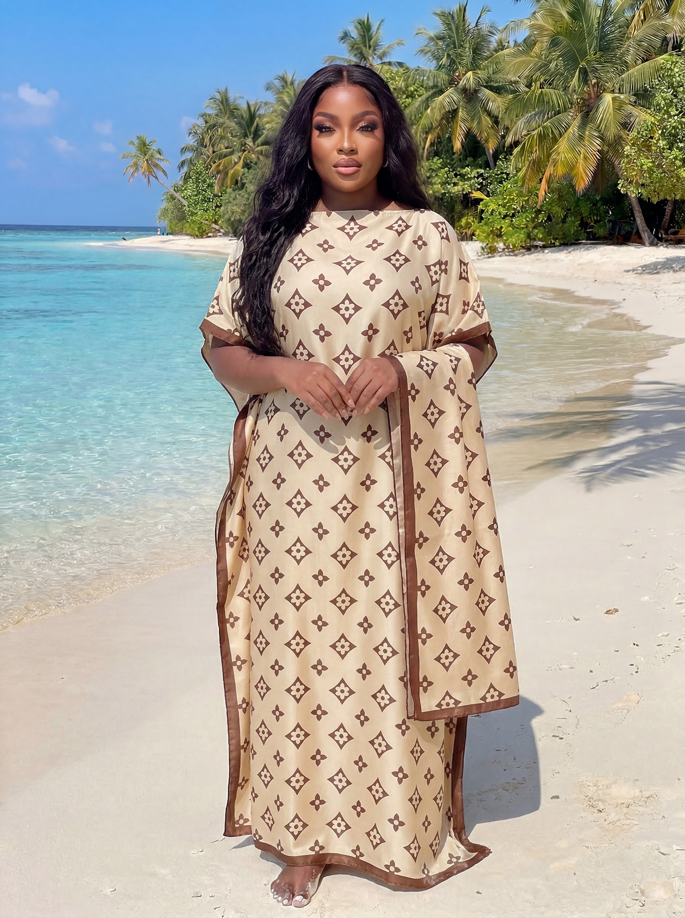 Robe de soirée musulmane pour femme, style européen et américain, Abaya Dubaï, maxi, design africain, ample, imprimée