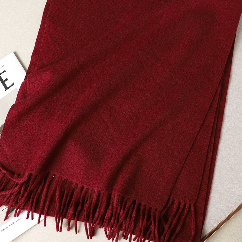 Écharpe d'hiver pour femme en 4 couleurs unies, effet cachemire, épaisse, chaude, coupe-vent, châle enveloppant, écharpe de luxe pour l'extérieur, tendance