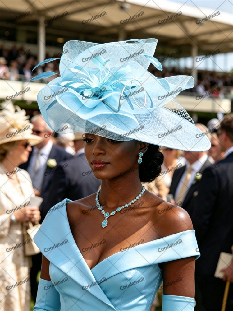 Grand fascinateur vert en maille pour femmes, chapeau de mariage, chapeau de cérémonie, chapeau Royal Ascot, coiffe de mariée Kentucky