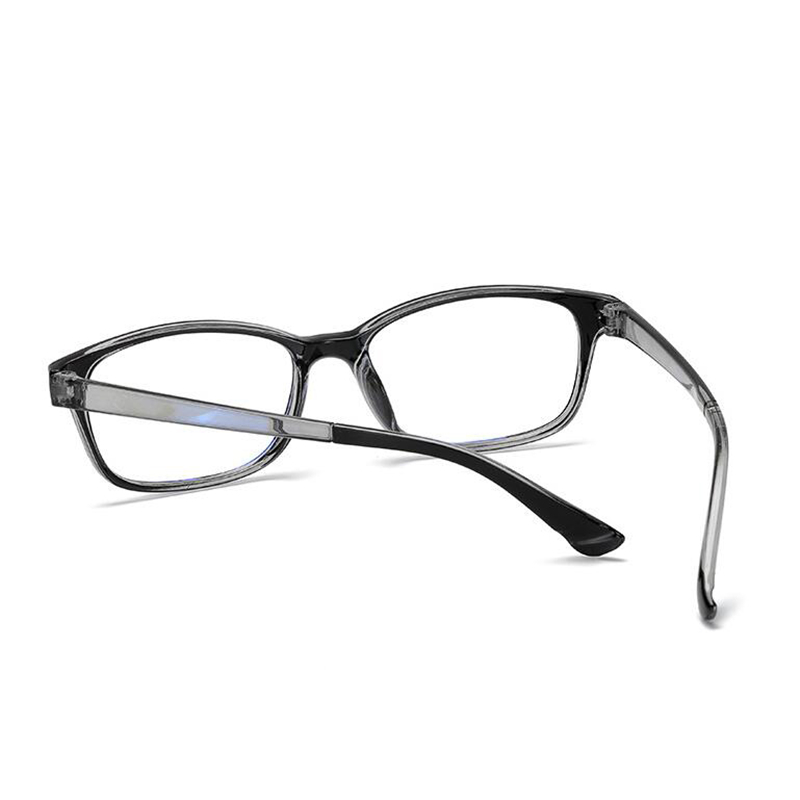 Mode plastique noir gris cadre carré myope lunettes soleil photochromique gris Prescription lunettes 0 -0.5 -0.75 à-6.0