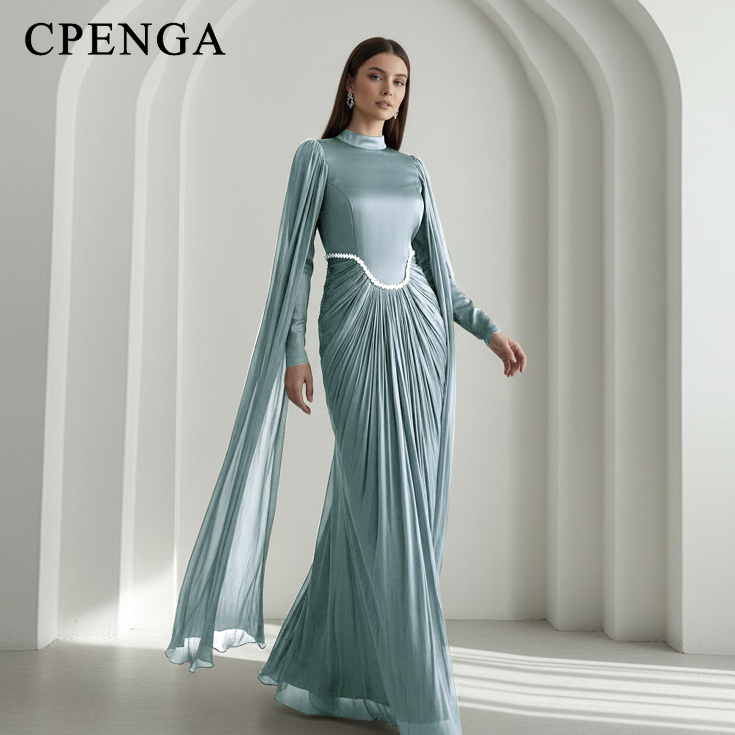 Robe modeste à manches longues et col haut pour femmes musulmanes, Abaya de luxe de Dubaï, tenue élégante pour les fêtes, nouveauté en Turquie, robe Kaftan