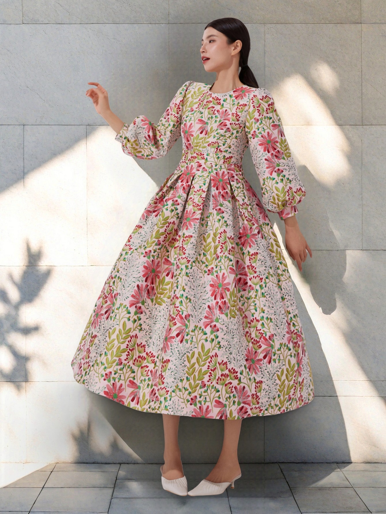 DEVCHATA-Robe longue en brocart jacquard pour femme, robe de soirée florale, robe vintage, vêtements de soirée éducatifs, mode élégante, maxi luxe