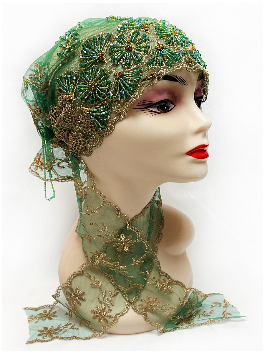 Le style de ruban de 2025 est un tube de perles en tissu maillé associé à un chapeau brodé en fil de diamant acrylique pour les femmes arabes de Dubaï
