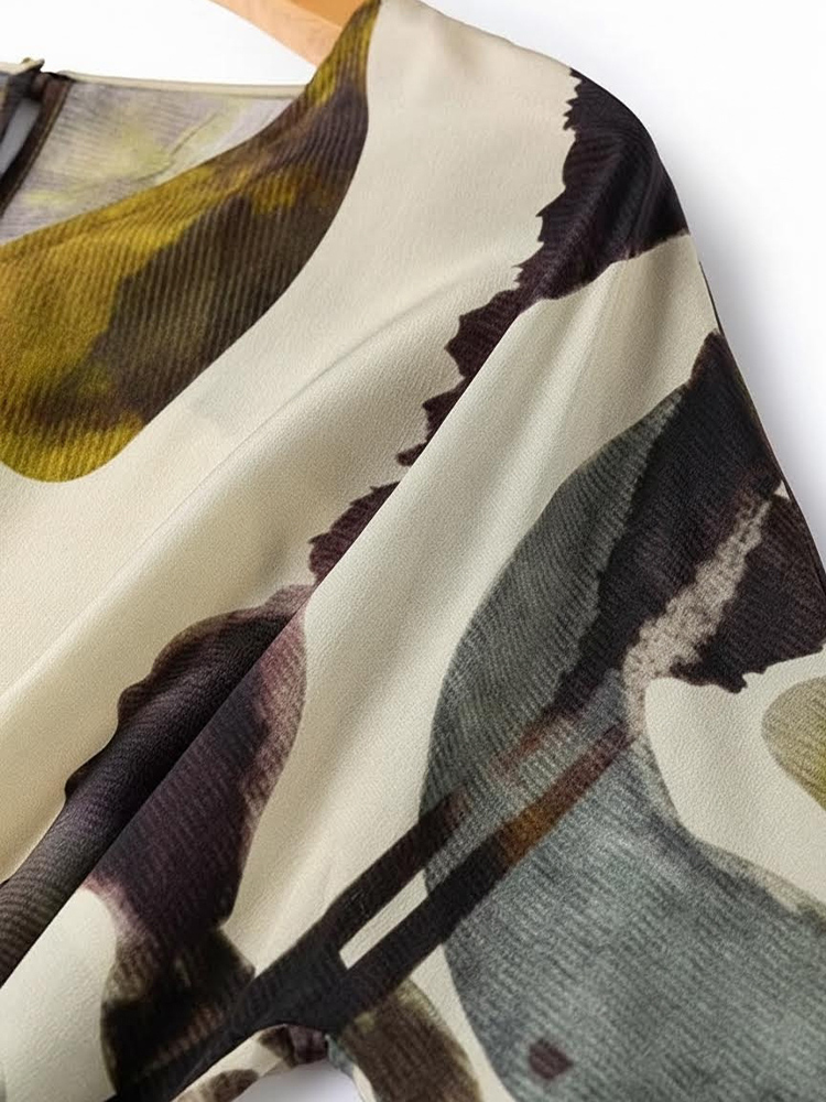 SuyaDream, robes imprimées pour femmes, 100% soie véritable, col en V, ceintures, robe mi-longue élégante, vêtements printemps-été 2026