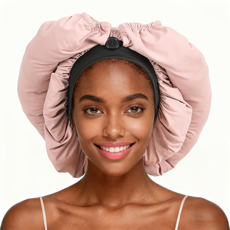 Bonnet de nuit en satin de soie à longue traîne pour tresses, avec large bande élastique, pour le soin des cheveux longs et les tresses, pour femmes
