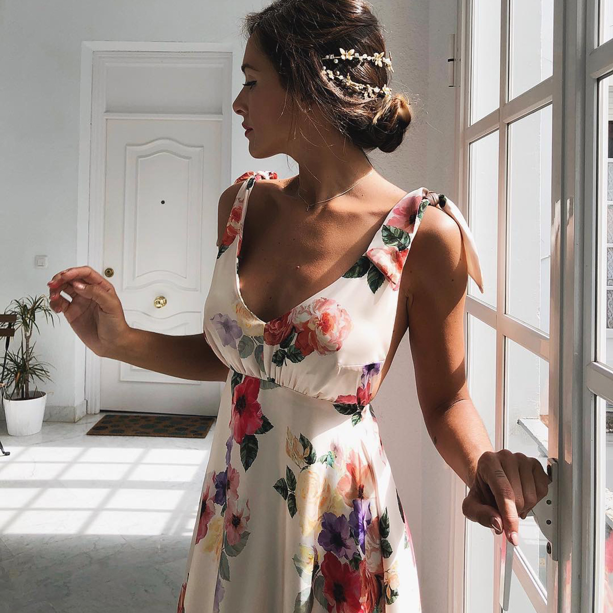 Robe longue style bohème, robe de plage pour les vacances, robe maxi à bretelles, robe imprimée, robe d'été pour femmes