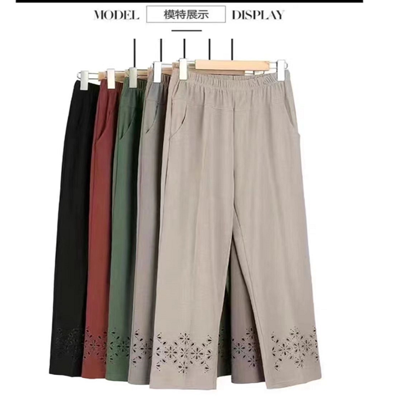 Été femmes pantacourt pour femmes évider Pantalon Femme taille haute noir Pantalon court décontracté Baggy Pantalon