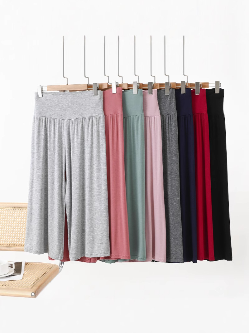 Pantalon d'été ample à jambes larges, grande taille, Style coréen, taille haute, amincissant, court, fluide, décontracté