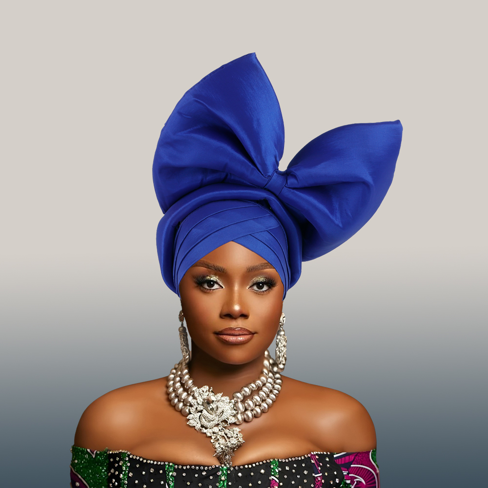 Casquette Turban à gros nœud exagéré pour femmes africaines, couvre-chef Auto Gele, Geles de mariage nigérian, couvre-chef féminin