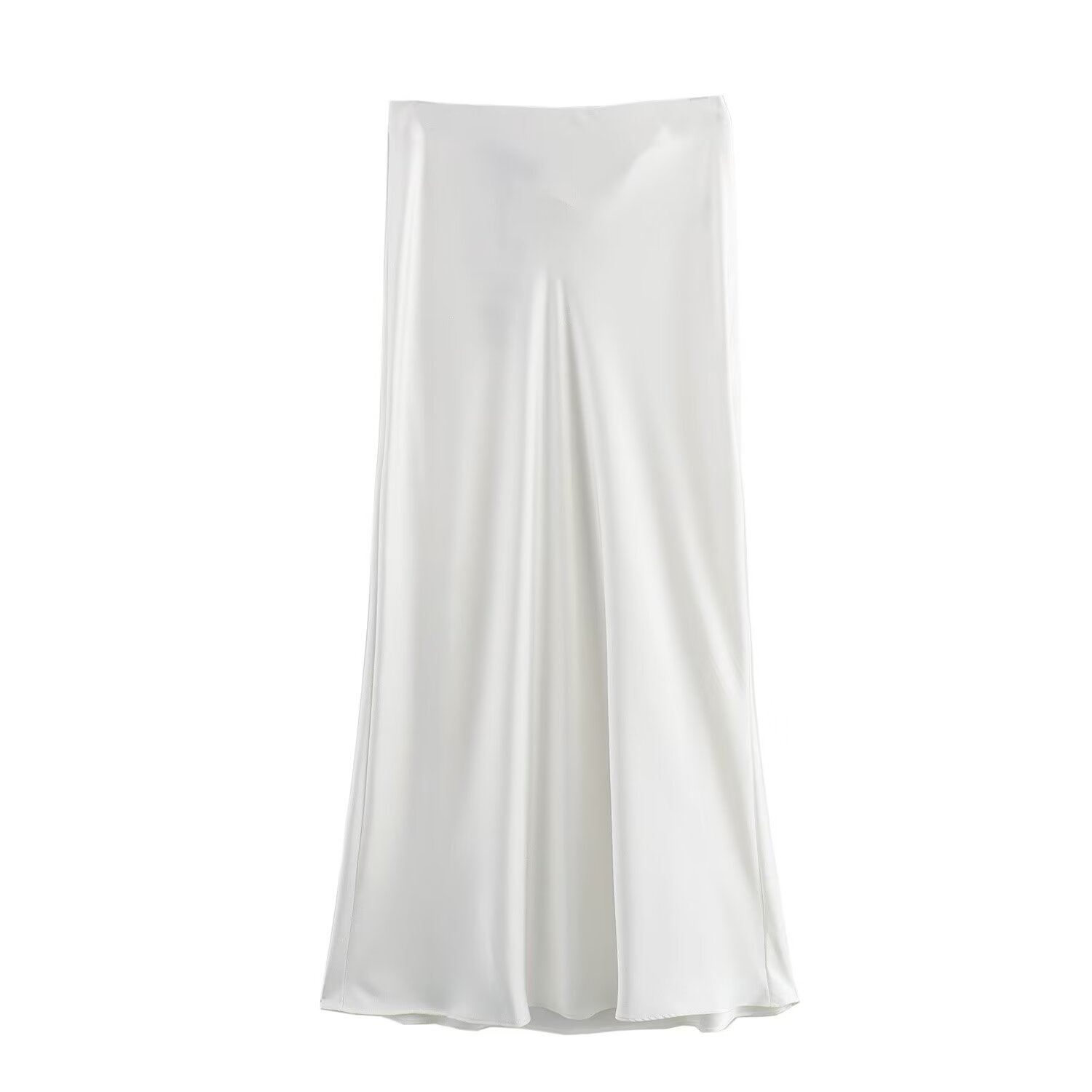 Jupe mi-longue élégante en Satin de soie pour femmes, nouvelle mode de Style européen et américain, Texture taille haute, Style de rue, 2024