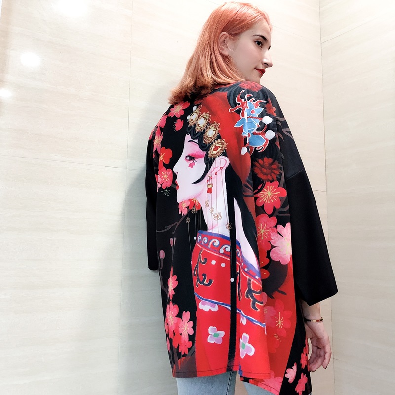 Kimono japonais à col ouvert pour femmes, streetwear japonais, costume de Geisha pour jeux de rôle, vêtements traditionnels japonais FF6660
