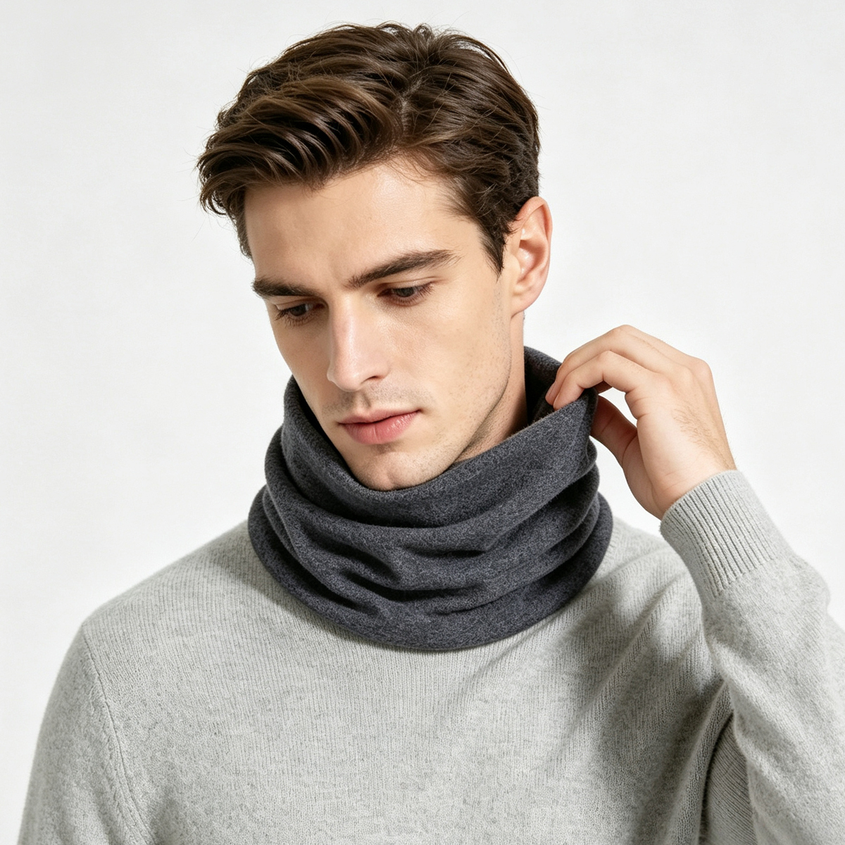 Nouvelle écharpe d'hiver en coton double couche, chaude, unisexe, unie, protège-cou coupe-vent, cache-cou tendance, foulard pour femmes.