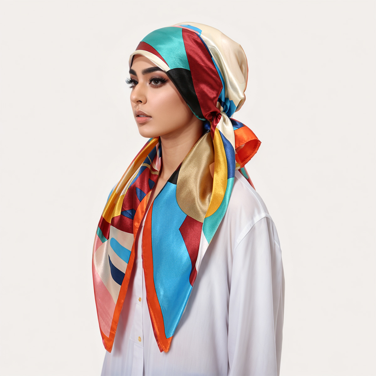 Nouveaux hijabs instantanés en satin de soie pour femmes musulmanes, écharpe imprimée, turban épais, bonnet de nuit, bonnet de cheveux en satin élastique pour femmes, Ramadan, Eid.