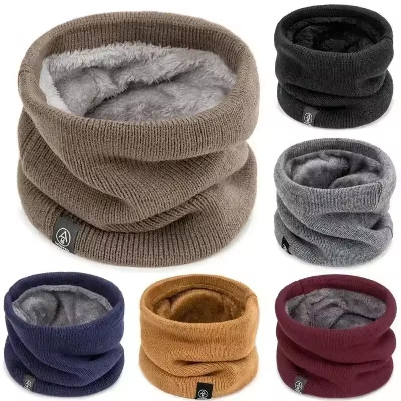 Mode femmes tricoté écharpe solide cachemire comme hiver équitation foulards dame chaud épais unisexe hommes cou écharpes anneau