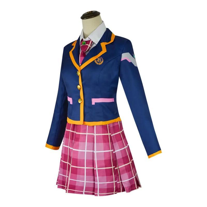 Costume de cosplay Song Hana, uniforme scolaire D.va JK pour femmes, ensemble haut, manteau et jupes, tenue d'Halloween Dva 3rd Party pour femmes
