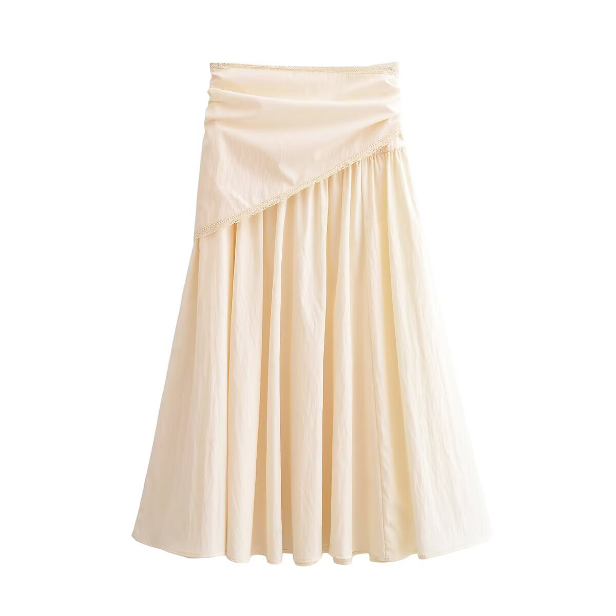 Nouvelle jupe mi-longue à taille haute style Spicy Girl avec dentelle et écharpe décorative pour femme, collection Printemps 2026
