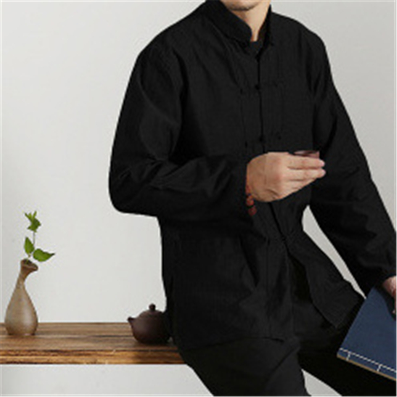Veste de style chinois à col mandarin pour hommes, uniforme de chapelle Tai, Hanfu Kung Fu, vêtements traditionnels chinois pour hommes, haut rétro, chemisier Qipao