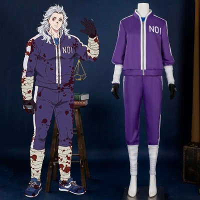 Costume de cosplay Anime Dorohedoro Noi, survêtement violet zippé, manteau, gants, uniforme, tenue de jeu de rôle Anime pour Halloween, carnaval, fête