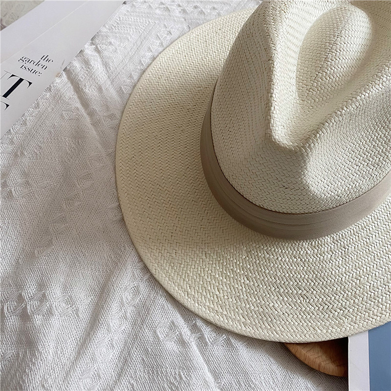 Chapeau Panama pour hommes Simple unisexe cinq points paille été voyage vacances chapeau de soleil chapeau rétro gorras para hombres