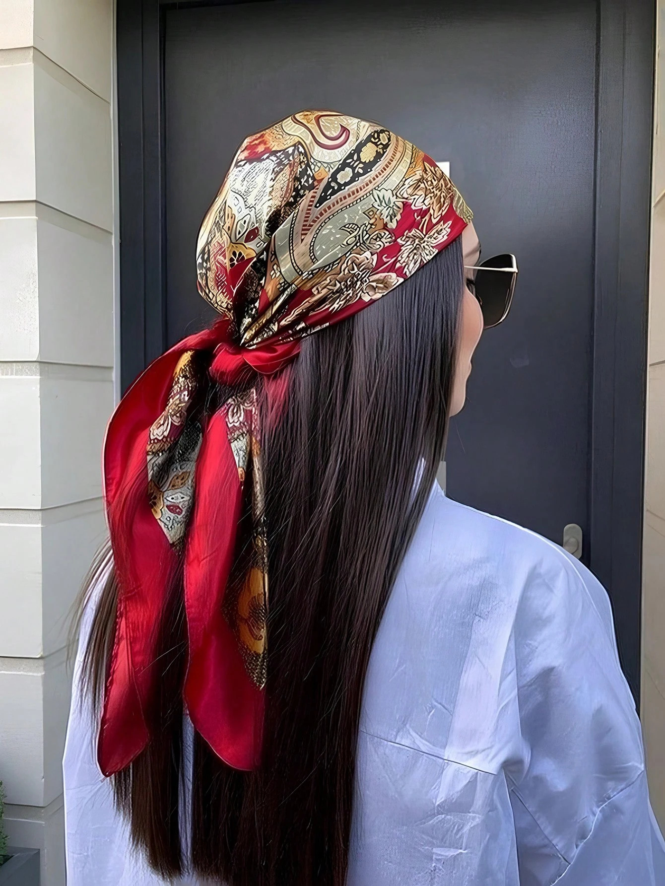 Foulard carré en Satin pour femmes, Hijab Paisley élégant, foulard en soie imprimé, châle, bandeau, poignée, accessoires pour cheveux, Bandana, 2025